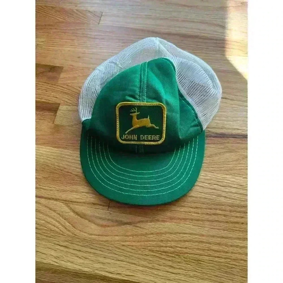 JOHN DEERE l Vintage green and white snap back trucker hat - Picture 2 of 5